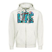 Oatmeal Heather Doctor Life Zipper Hoodie - CowhideDigitalArt