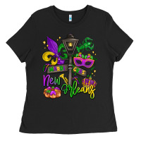 Black new orleans mardi gras Ladies Tee - LillyAllenDesigns