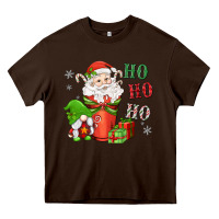 Chocolate Brown ho ho ho gnome santa coffee cup Heavy Core Tee - MaliasSmallBusiness