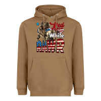 Toasted Coconut Red White Rawr Dinosaur T-Rex Heavyweight Hoodie - LillyAllenDesigns