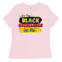 Bubblegum Pink it's the black excellence for me Ladies Tee - LillyAllenDesigns