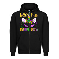 Black little miss mardi gras Zipper Hoodie - LillyAllenDesigns