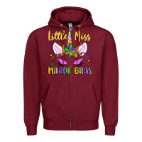 Burgundy little miss mardi gras Zipper Hoodie - LillyAllenDesigns