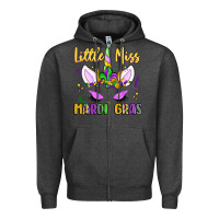 Charcoal Heather little miss mardi gras Zipper Hoodie - LillyAllenDesigns