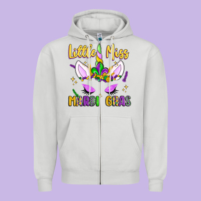 Little Miss Mardi Gras Zipper Hoodie Designed By Lillyallendesigns