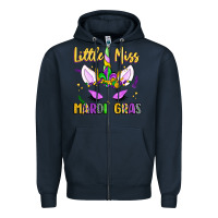 Navy little miss mardi gras Zipper Hoodie - LillyAllenDesigns