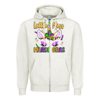 Oatmeal Heather little miss mardi gras Zipper Hoodie - LillyAllenDesigns