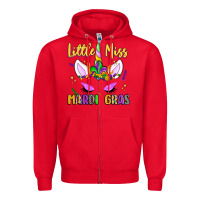 Red little miss mardi gras Zipper Hoodie - LillyAllenDesigns