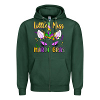 Sports Green little miss mardi gras Zipper Hoodie - LillyAllenDesigns