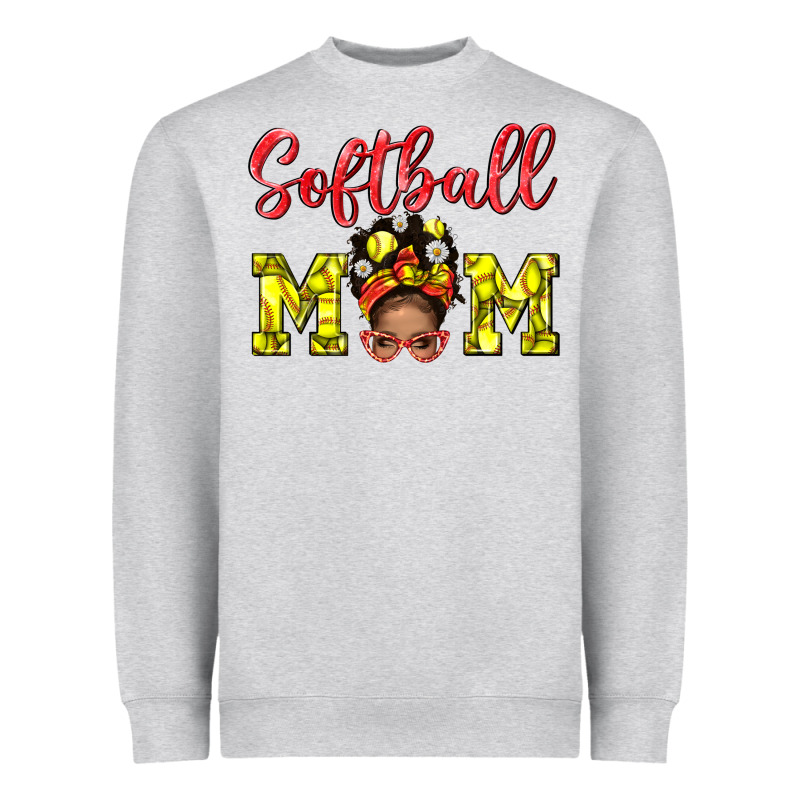 Softball Mom  And Afro Messybun Mom Bbs Heavyweight Sweatshirt by BundleAndBundleShop | Teevron