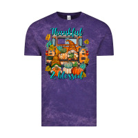 Cloud Purple Thankful Blessed Vintage Tee - texasbilliewilder