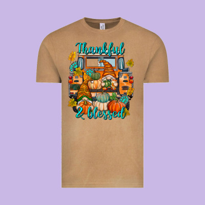 Thankful Blessed Vintage Tee Designed By Texasbilliewilder