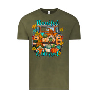 Vintage Olive Thankful Blessed Vintage Tee - texasbilliewilder