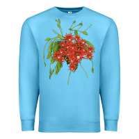 Ocean Blue Red Orchid Cactus Premium Sweatshirt - LillyAllenDesigns