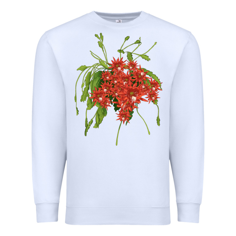 Red Orchid Cactus Premium Sweatshirt by LillyAllenDesigns | Teevron