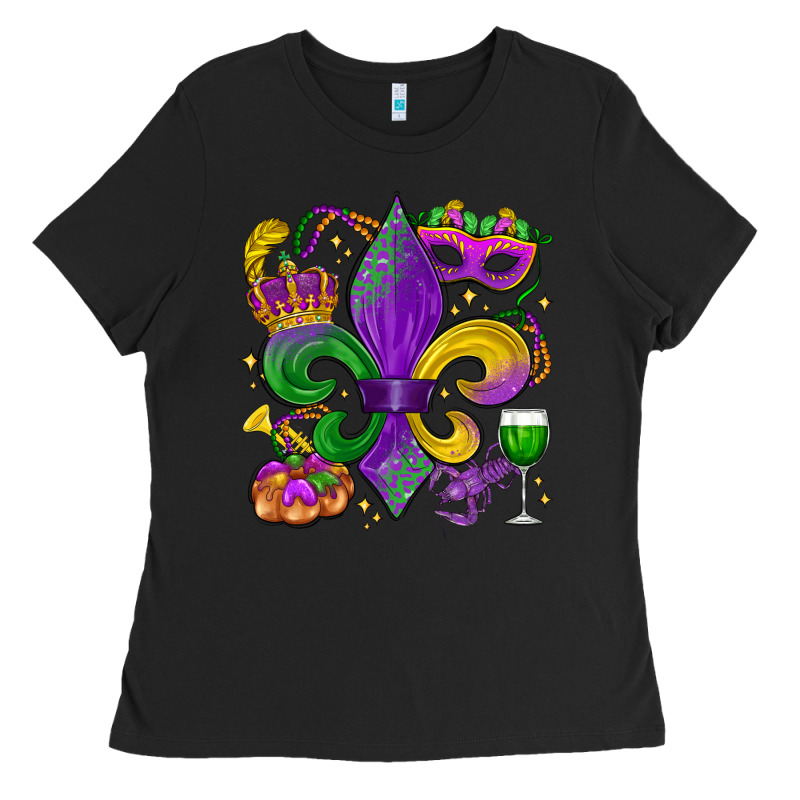 Mardi Gras Fleur De Lis Ladies Tee by LillyAllenDesigns | Teevron