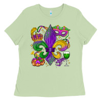 Matcha mardi gras fleur de lis Ladies Tee - LillyAllenDesigns