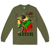 Army Green little melanin queen Long Sleeve Tee - CowGirlArtShop