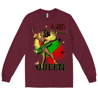 Burgundy little melanin queen Long Sleeve Tee - CowGirlArtShop