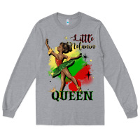 Heather Grey little melanin queen Long Sleeve Tee - CowGirlArtShop
