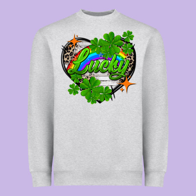 Lucky Heart St. Patricks Day Heavyweight Sweatshirt Designed By Fadigitalartstudio