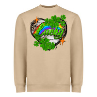 Mushroom lucky heart St. Patricks Day Heavyweight Sweatshirt - FaDigitalArtStudio