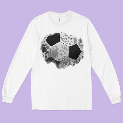 Cowhide Soccer Patch Long Sleeve Tee Designed By Jasminsmagicworld
