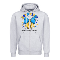 Heather Grey Down Right Amazing Zipper Hoodie - CowhideDigitalArt