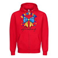 Red Down Right Amazing Zipper Hoodie - CowhideDigitalArt