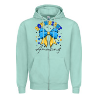 Seafoam Down Right Amazing Zipper Hoodie - CowhideDigitalArt