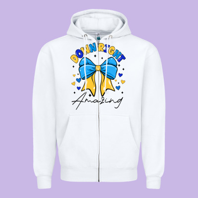 Down Right Amazing Zipper Hoodie Designed By Cowhidedigitalart