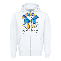 White Down Right Amazing Zipper Hoodie - CowhideDigitalArt