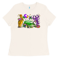 Bone mardi gras pelican alligator and crawfish Ladies Tee - LillyAllenDesigns