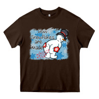 Chocolate Brown how snowflakes are made winter christmas Heavy Core Tee - MaliasSmallBusiness