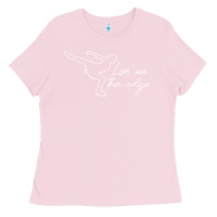 Bubblegum Pink live on the edge ice skating figure skater winter sports t shirt Ladies Tee - tuanDangUi