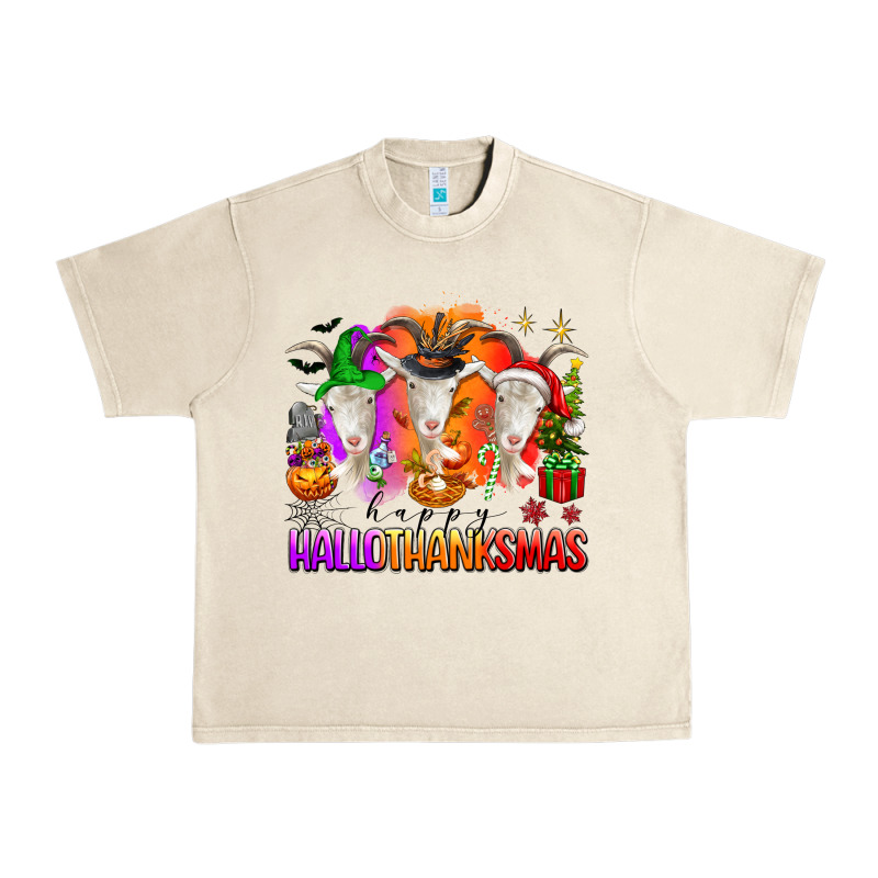 Happy Hallothanksmas Goats Urban Heavy Tee by texasbilliewilder | Teevron