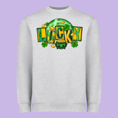 St. Patrick's Day Lucky Heavyweight Sweatshirt Designed By Fadigitalartstudio