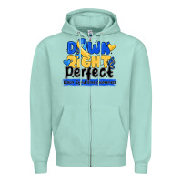 Seafoam down right perfect down syndrome awareness Zipper Hoodie - CowhideDigitalArt
