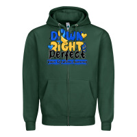 Sports Green down right perfect down syndrome awareness Zipper Hoodie - CowhideDigitalArt