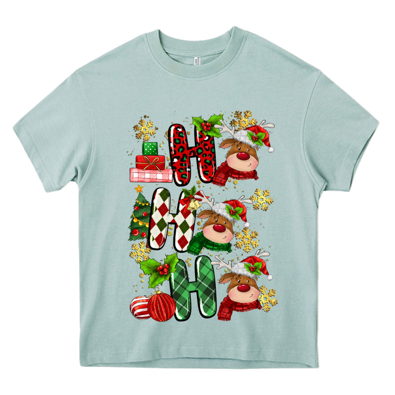 Ho Ho Ho Reindeer Heavy Core Tee by MaliasSmallBusiness | Teevron