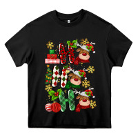 Black ho ho ho reindeer Heavy Core Tee - MaliasSmallBusiness