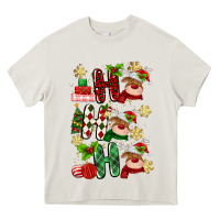 Cream ho ho ho reindeer Heavy Core Tee - MaliasSmallBusiness