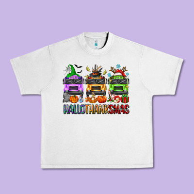 Hallothanksmas School Bus Urban Heavy Tee Designed By Texasbilliewilder