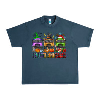 Midnight Navy hallothanksmas school bus Urban Heavy Tee - texasbilliewilder