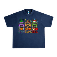Navy hallothanksmas school bus Urban Heavy Tee - texasbilliewilder