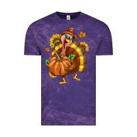 Cloud Purple Thanksgiving Turkey Vintage Tee - texasbilliewilder