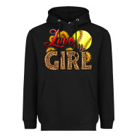 Black Love My Girl Softball Heavyweight Hoodie - LillyAllenDesigns