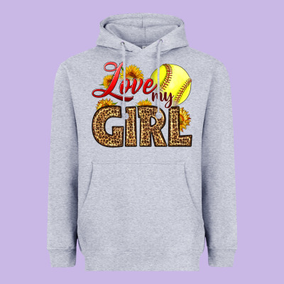 Love My Girl Softball Heavyweight Hoodie Designed By Lillyallendesigns