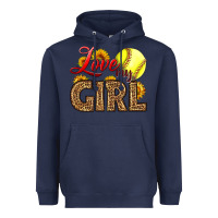Navy Love My Girl Softball Heavyweight Hoodie - LillyAllenDesigns