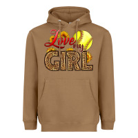 Toasted Coconut Love My Girl Softball Heavyweight Hoodie - LillyAllenDesigns